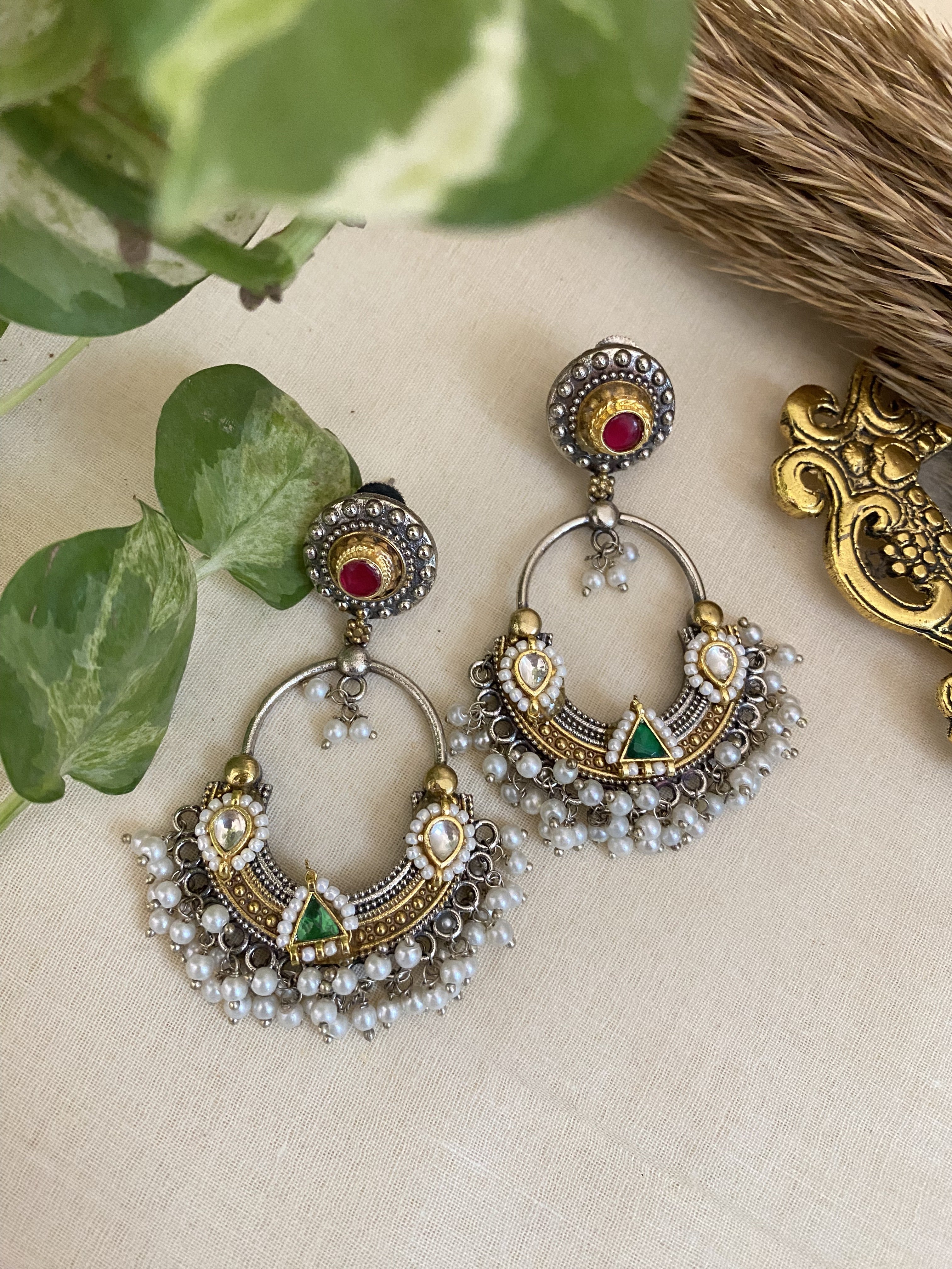 Amruta Earrings - handcrafted traditional earrings by Aabhushan Jewellery
