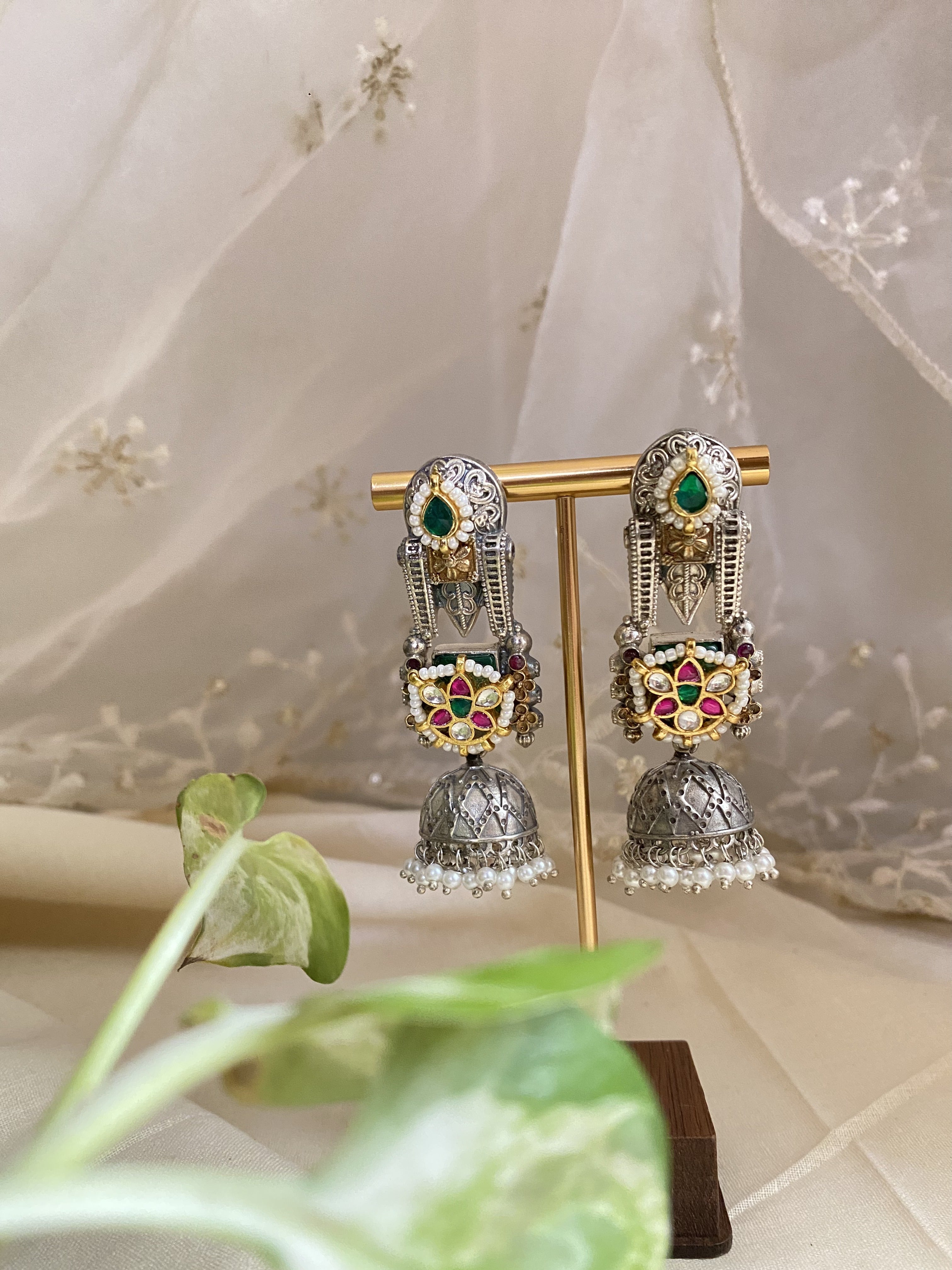 Bhumi Jhumka - handcrafted traditional earrings by Aabhushan Jewellery