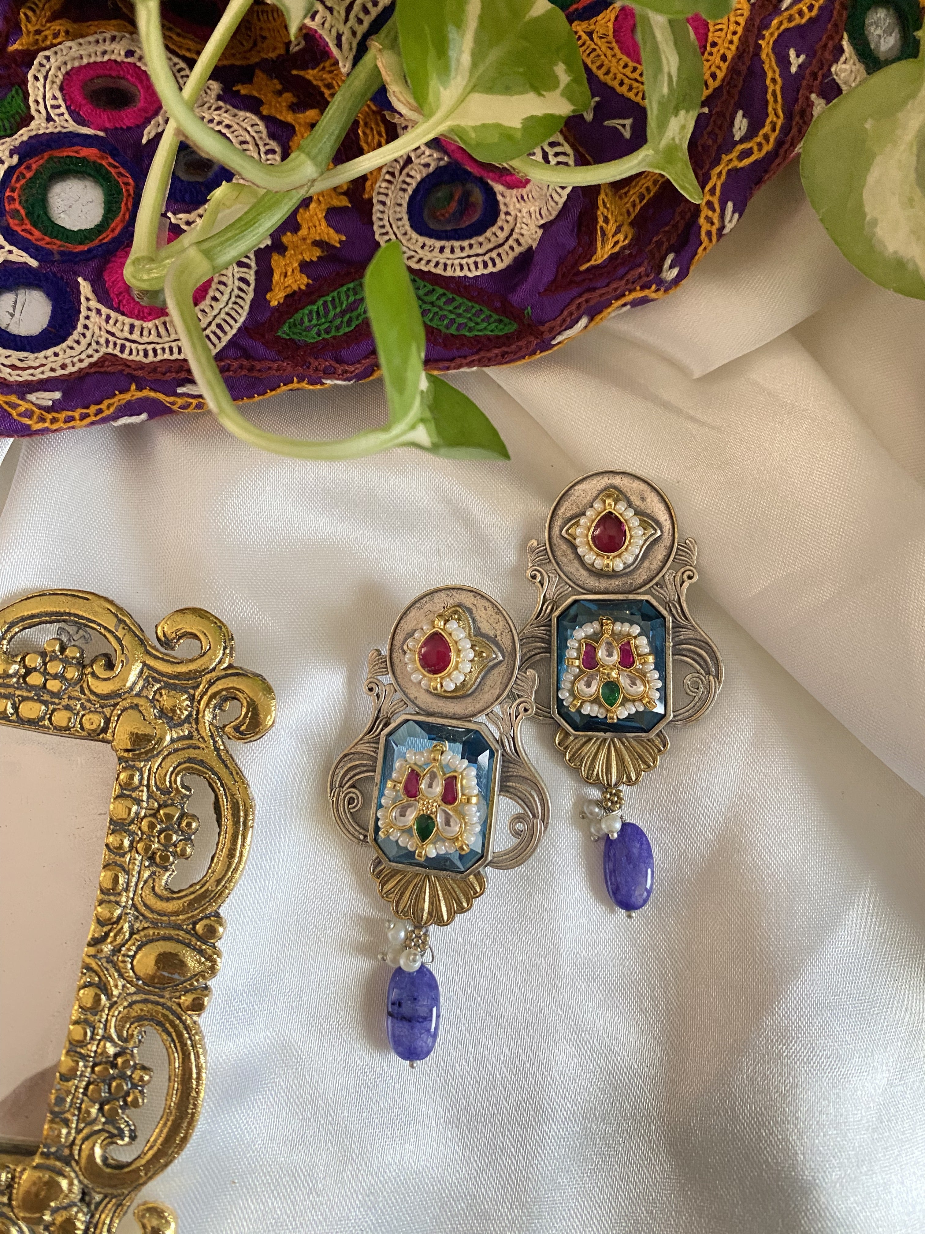 Brahmi Earrings - handcrafted traditional earrings by Aabhushan Jewellery