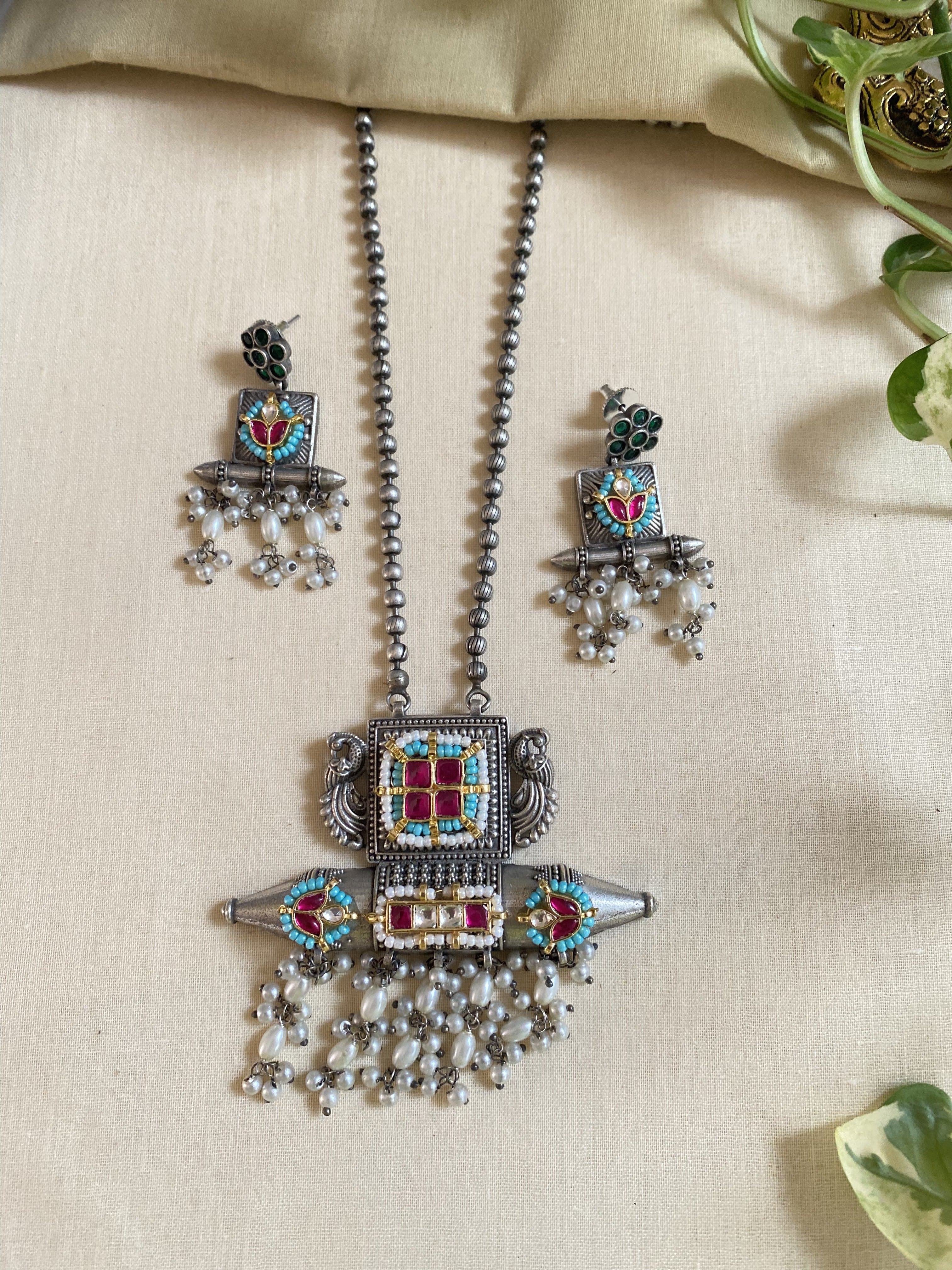 Brija Long Necklace - handcrafted traditional jewellery by Aabhushan Jewellery