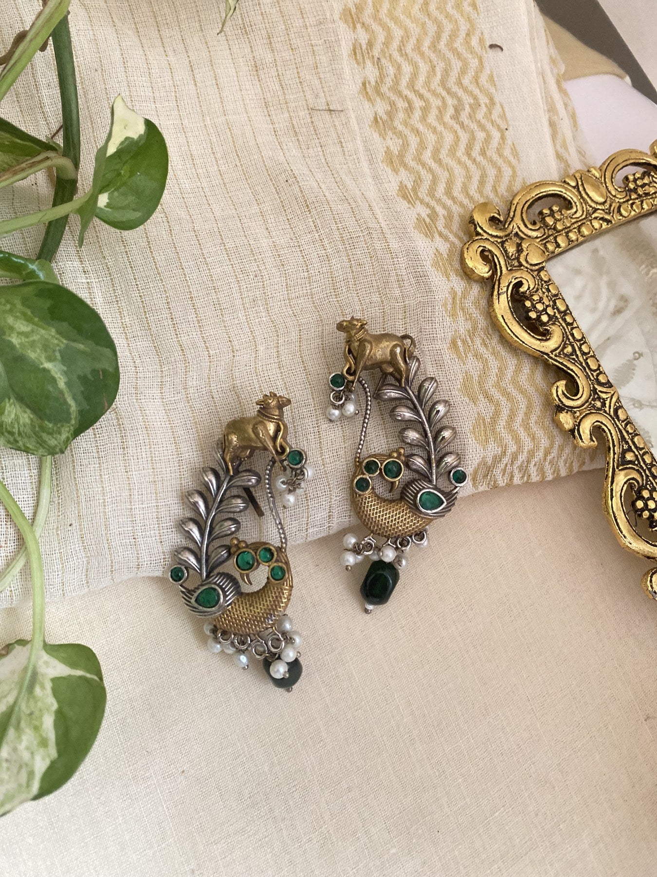 Cow Motif Ear Cuff - handcrafted ear cuff by Aabhushan Jewellery