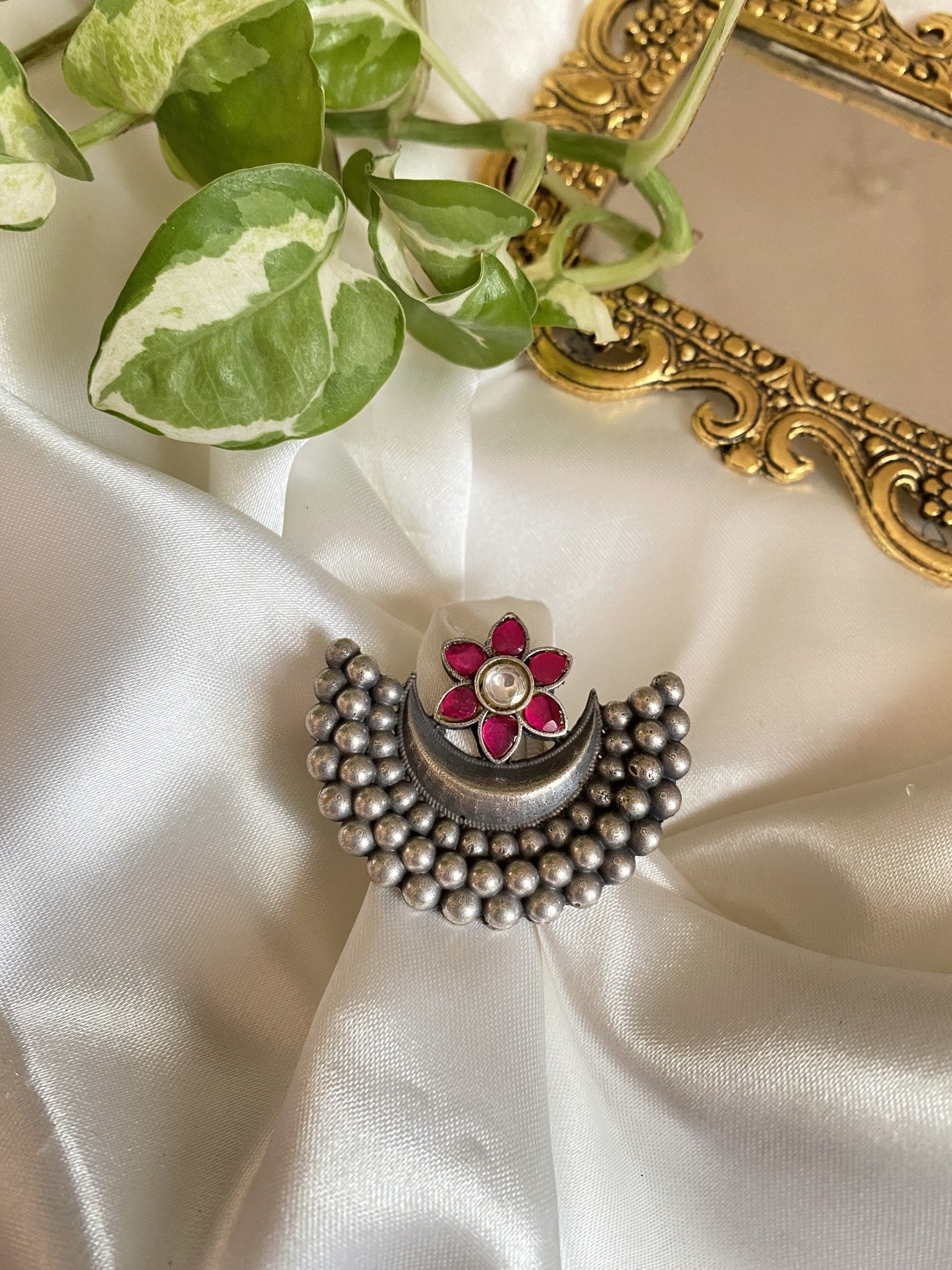 Disha Ring - handcrafted brass jewellery by Aabhushan