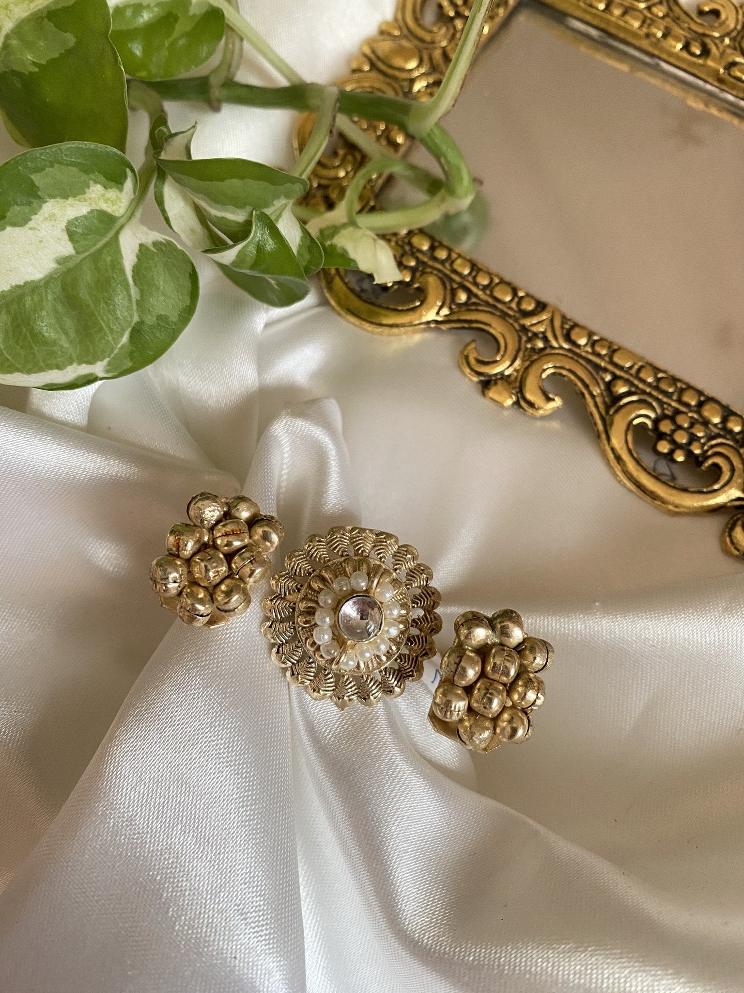 Ghunghru Phool Ring - handcrafted brass jewellery by Aabhushan