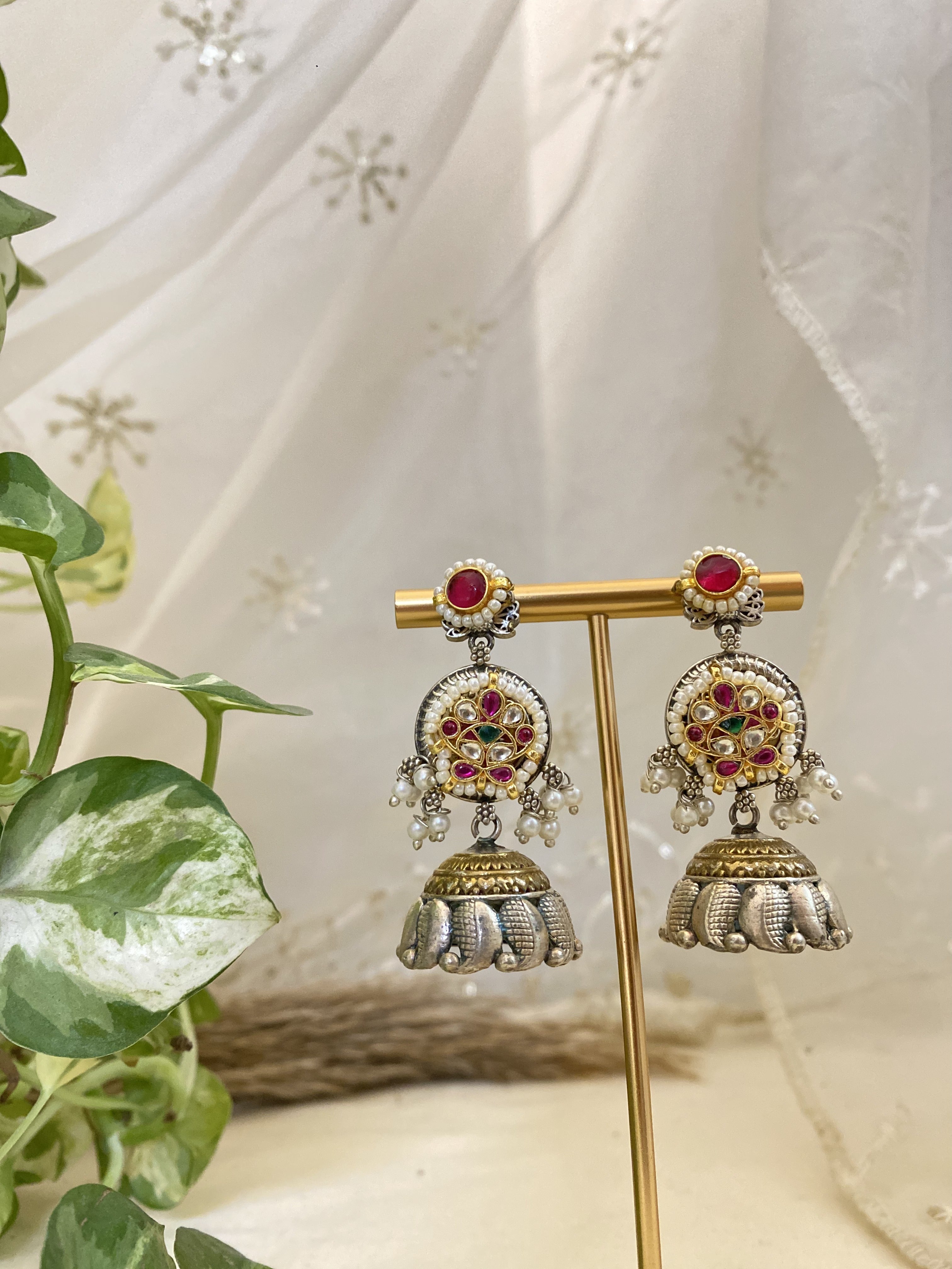 Gunjan Jhumka - handcrafted traditional earrings by Aabhushan Jewellery