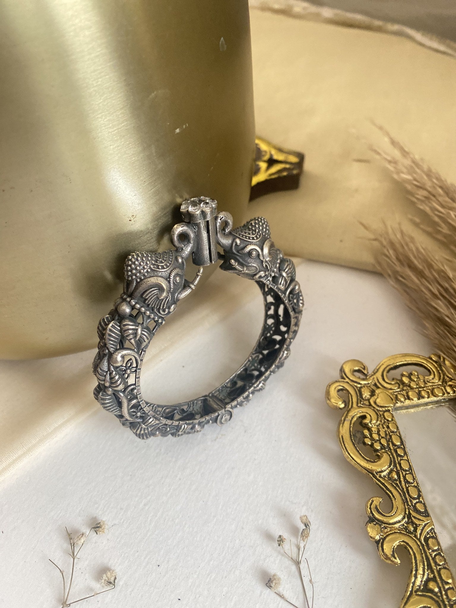 Harshita Bangle - handcrafted brass jewellery by Aabhushan
