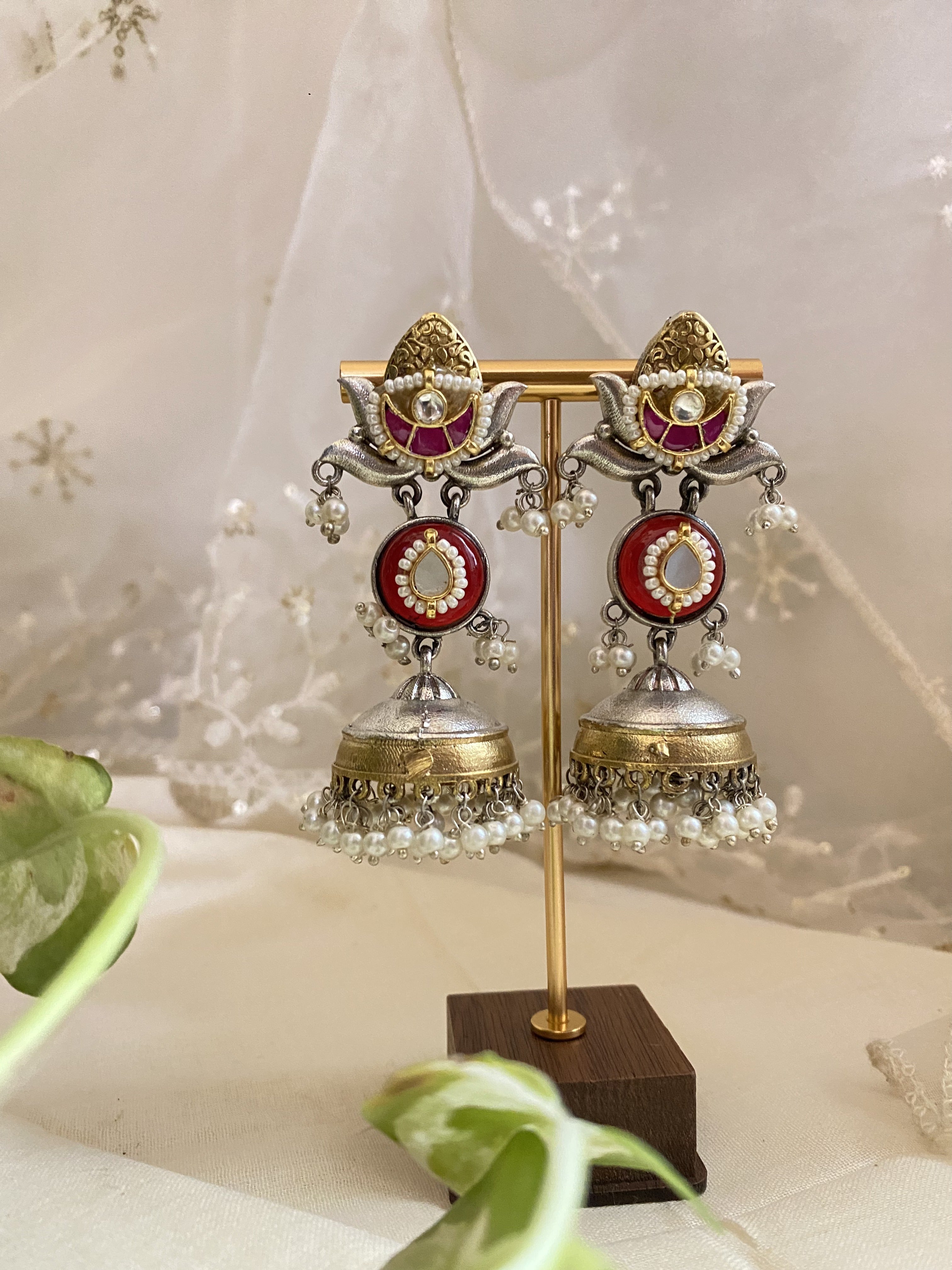 Kamal Jhumka - handcrafted traditional earrings by Aabhushan Jewellery