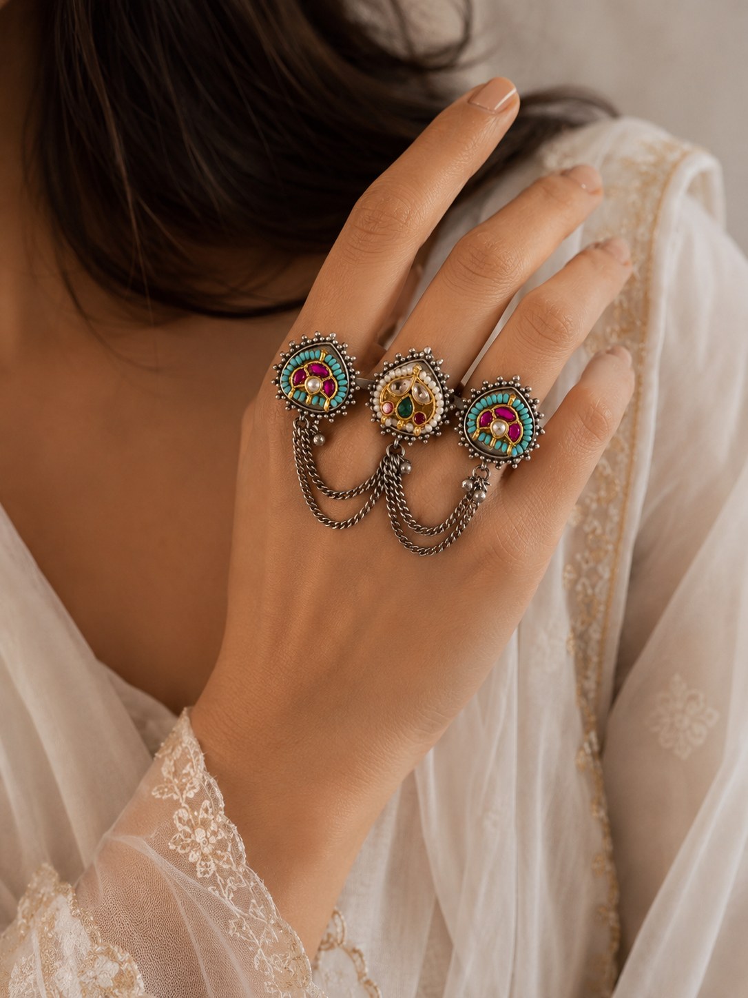 Kashi Ring - handcrafted brass jewellery by Aabhushan
