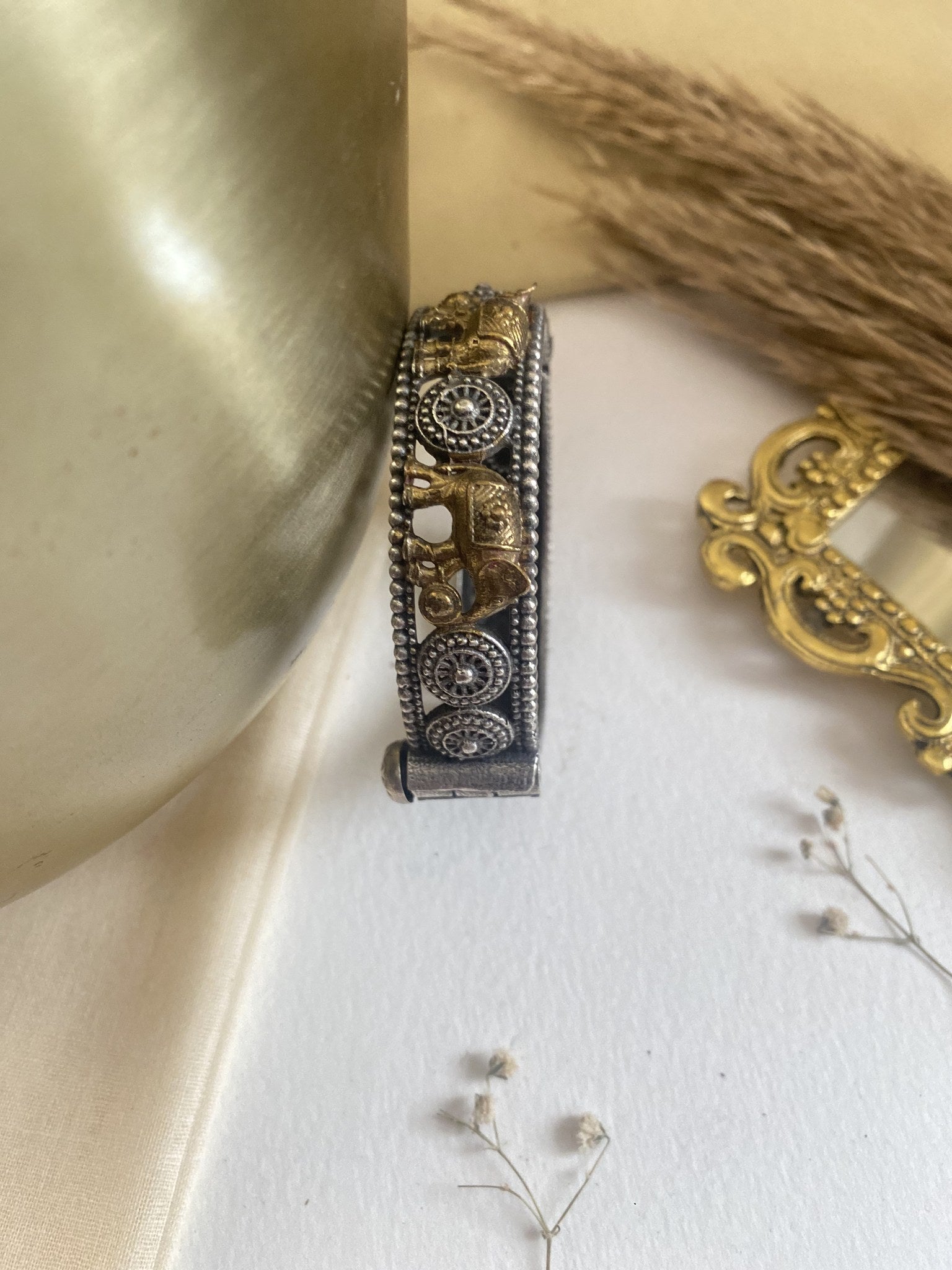 Kaustubh Bangle - handcrafted brass jewellery by Aabhushan