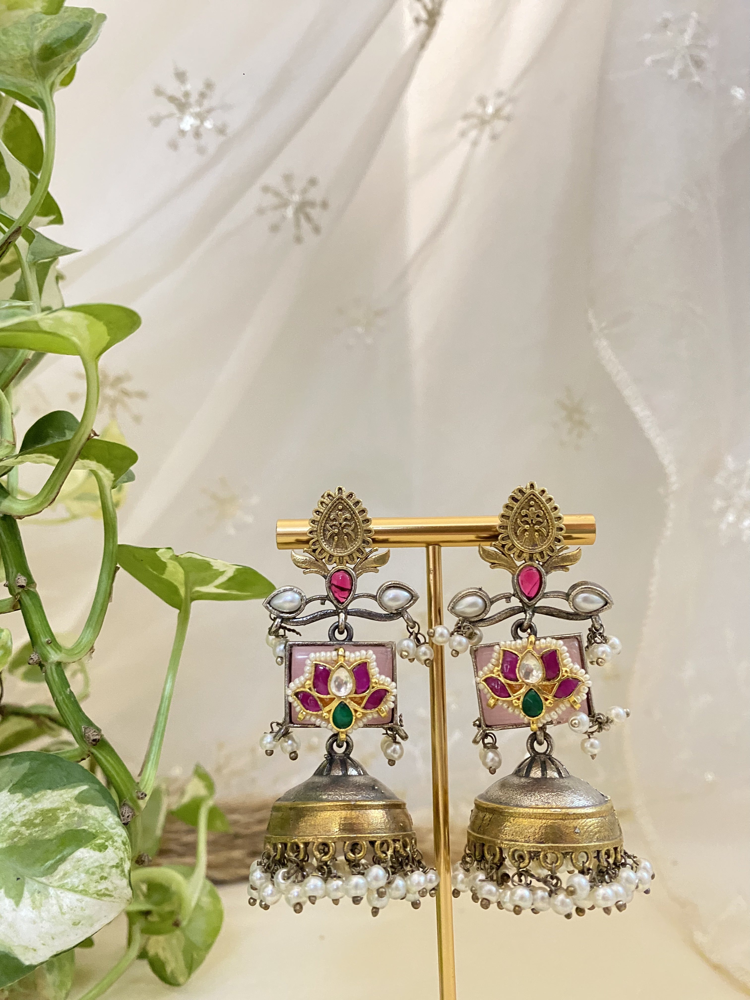 Khushi Earrings - handcrafted traditional earrings by Aabhushan Jewellery
