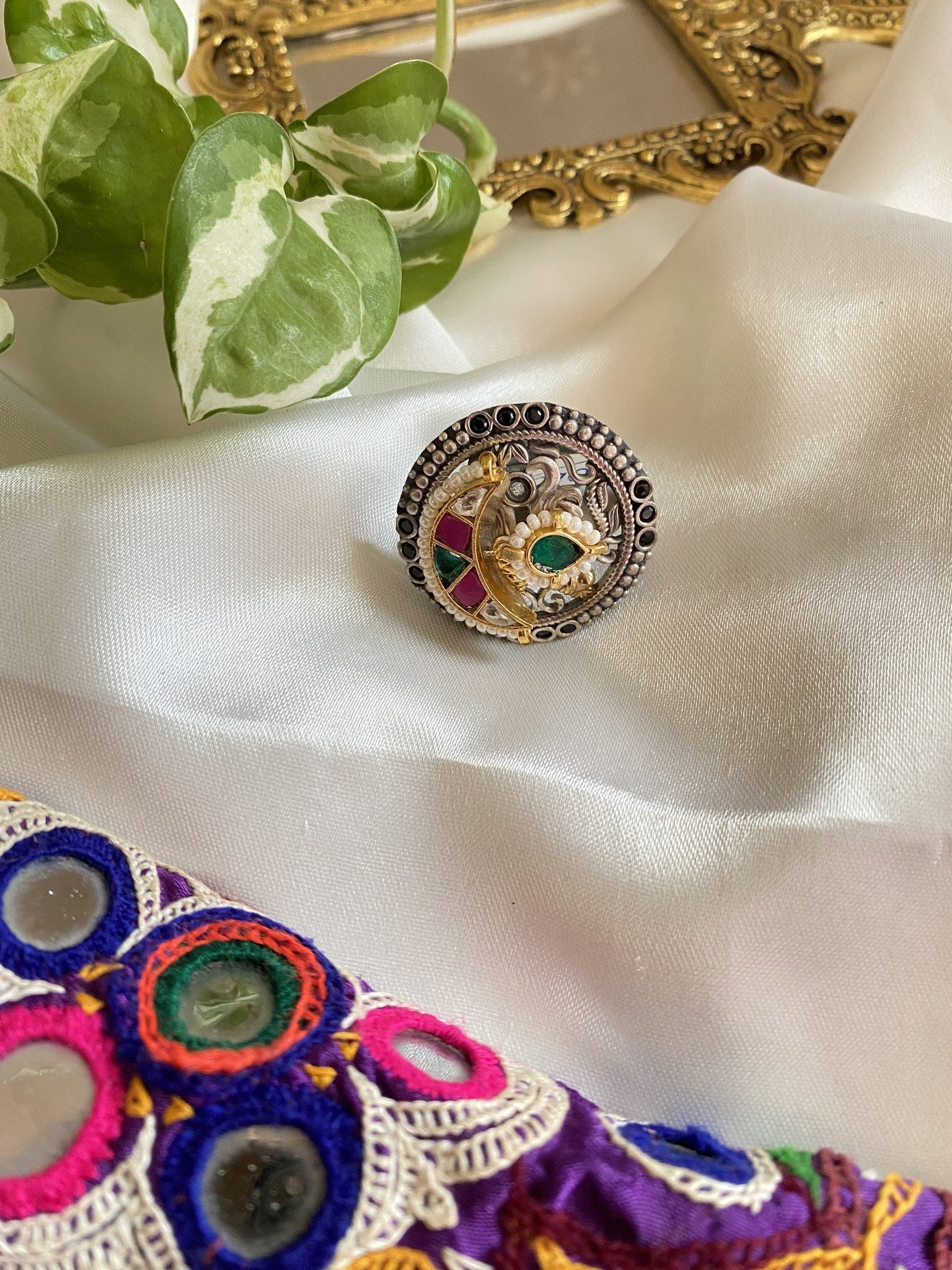 Khyati Ring - handcrafted brass jewellery by Aabhushan