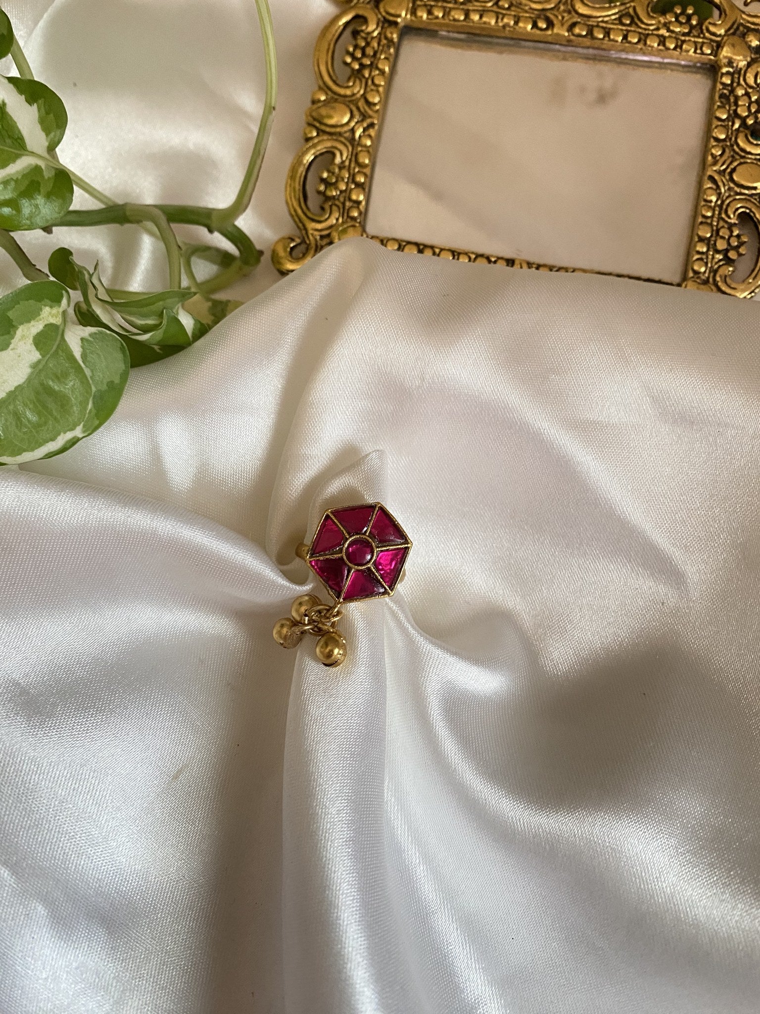 Komal Ring - handcrafted brass jewellery by Aabhushan