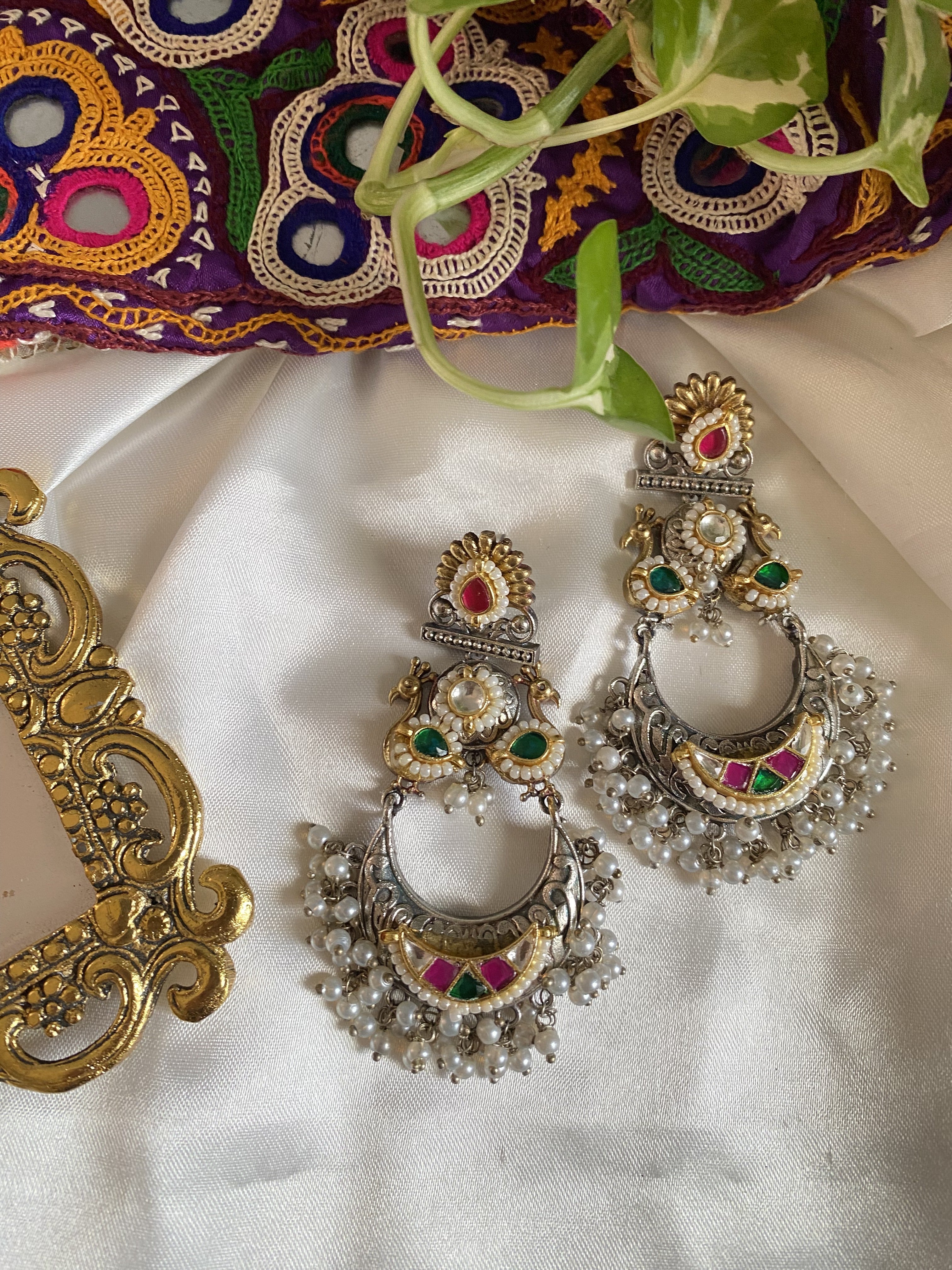 Kriti Statement Earrings - handcrafted traditional earrings by Aabhushan Jewellery