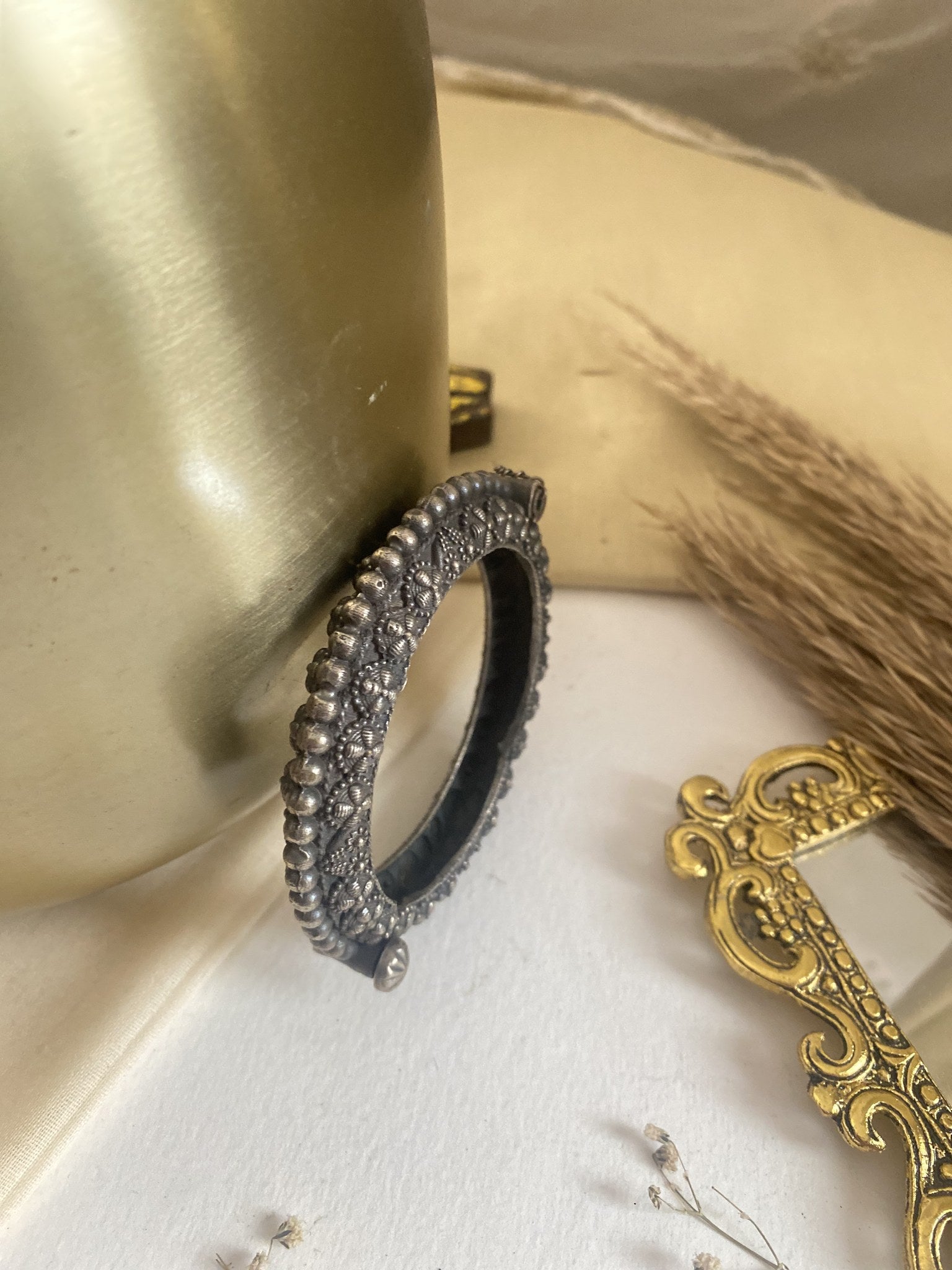 Kuntal Bangle - handcrafted brass jewellery by Aabhushan