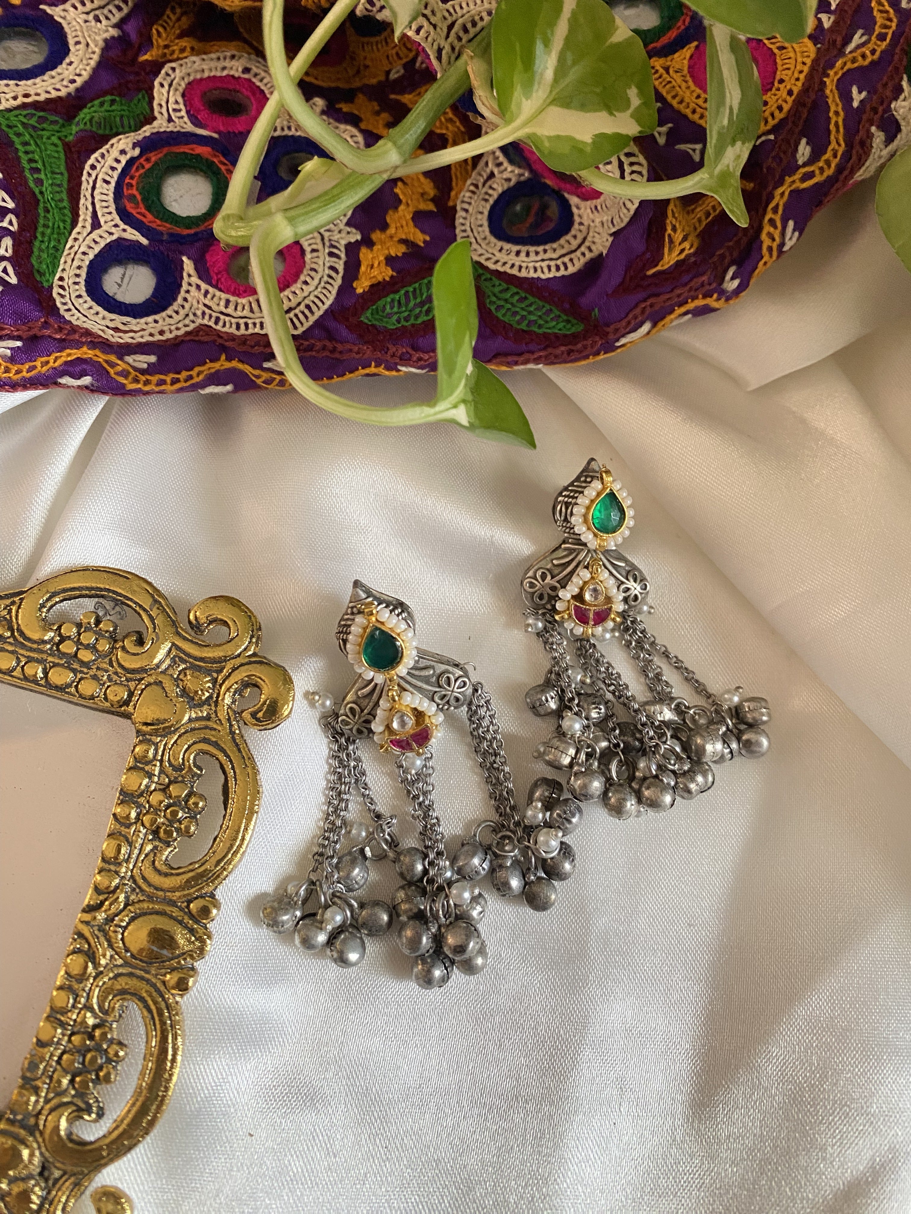 Meena Earrings - handcrafted traditional earrings by Aabhushan Jewellery