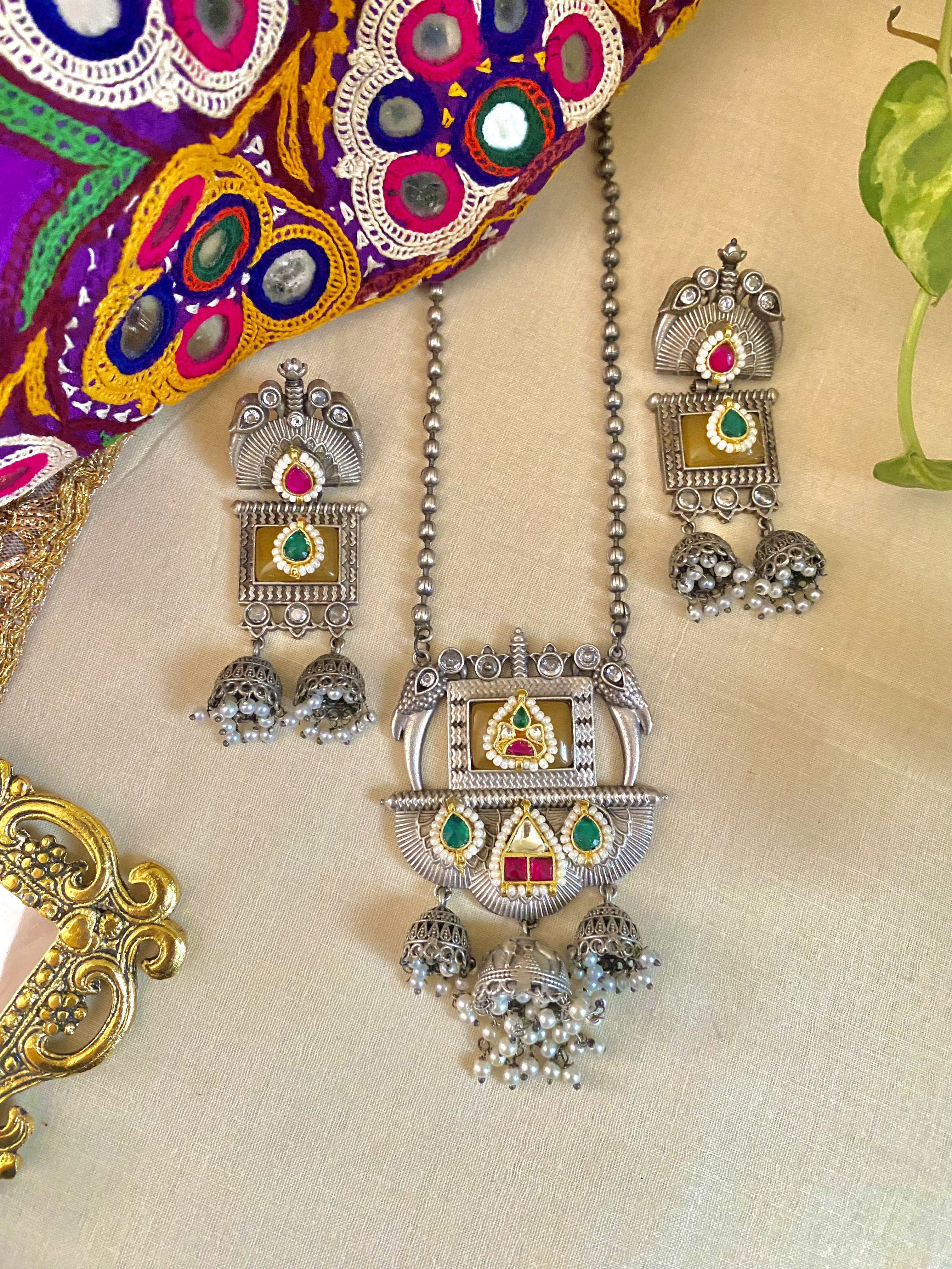 Misha Long Necklace - handcrafted traditional jewellery by Aabhushan Jewellery