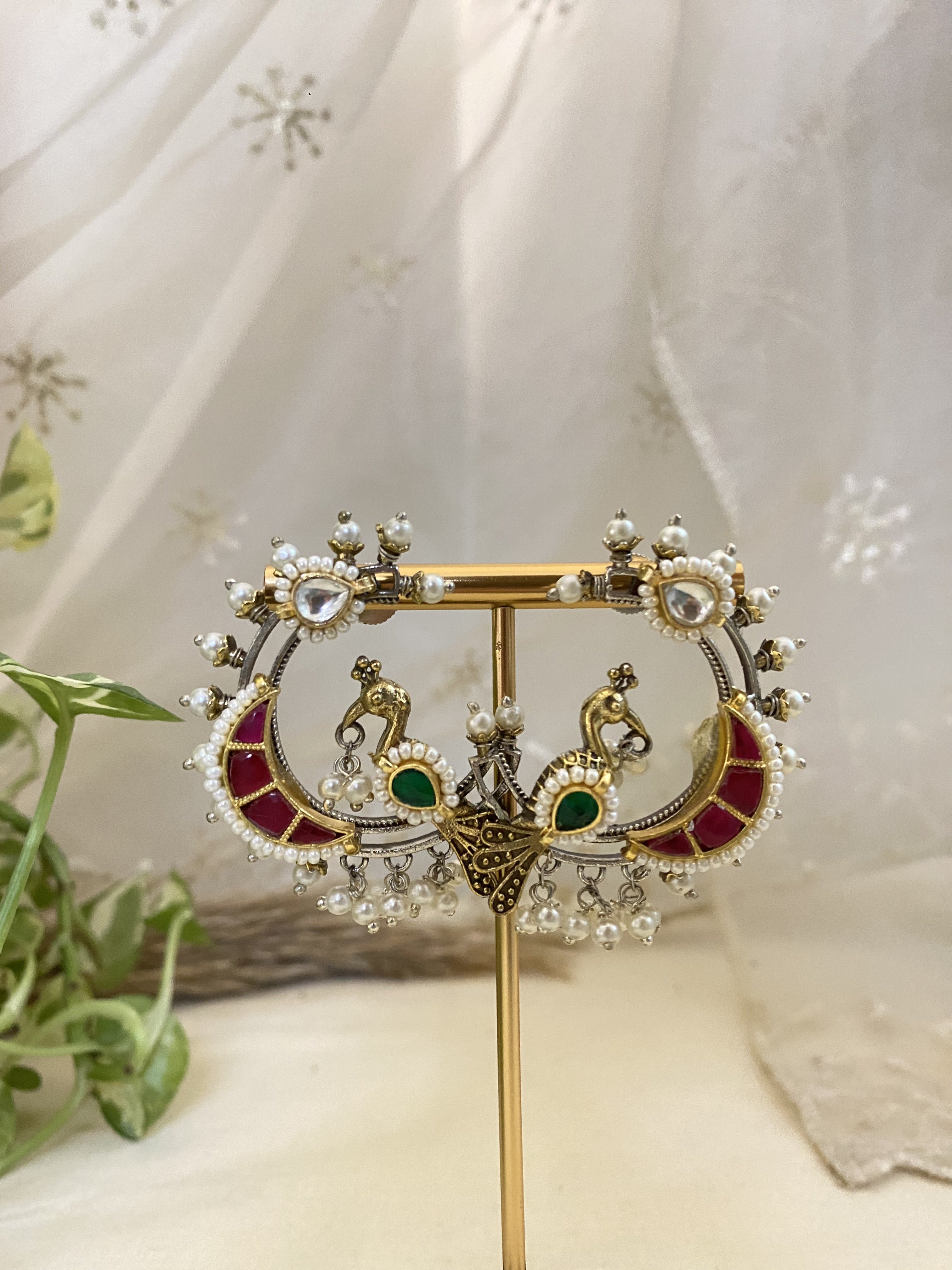 Mrinalini Studs - handcrafted traditional earrings by Aabhushan Jewellery