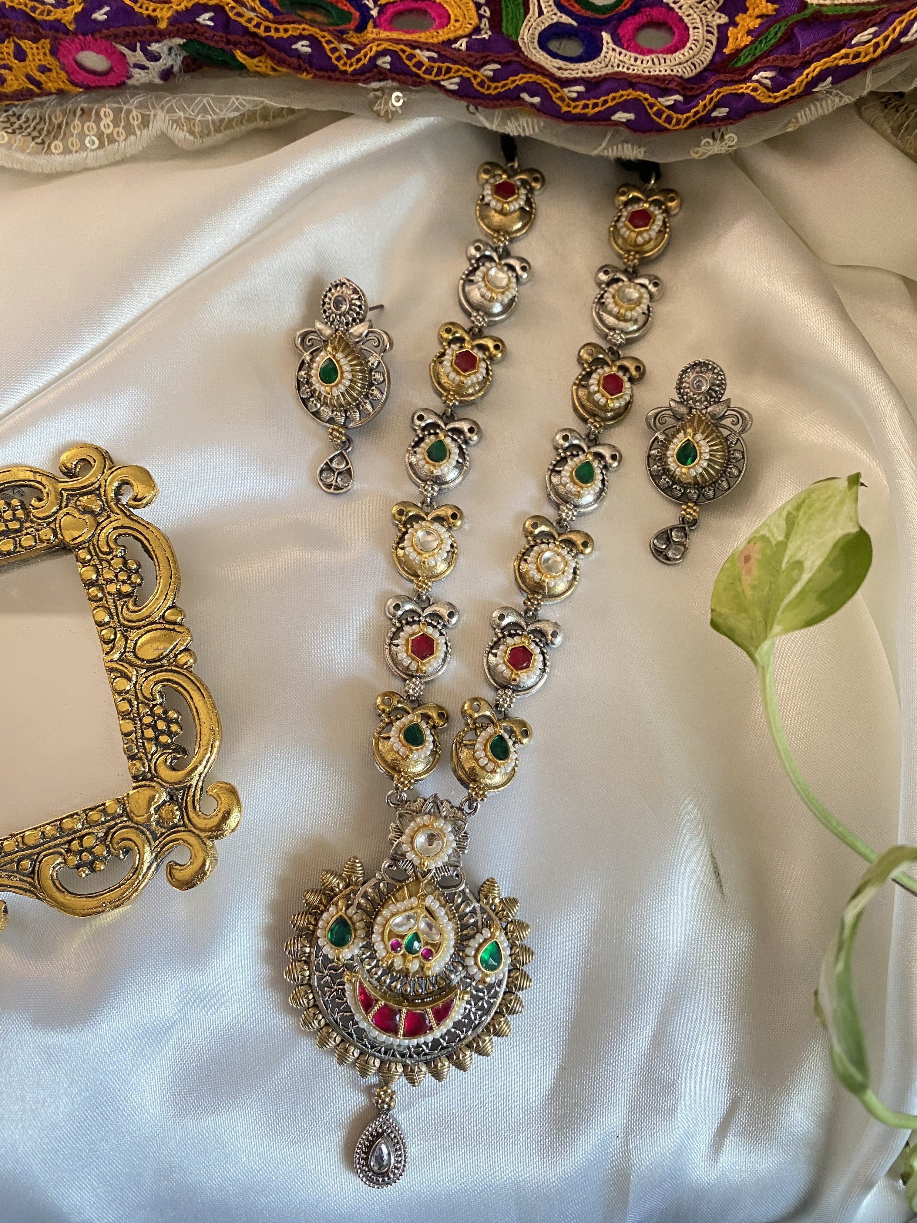 Mrudula Long Necklace - handcrafted traditional jewellery by Aabhushan Jewellery