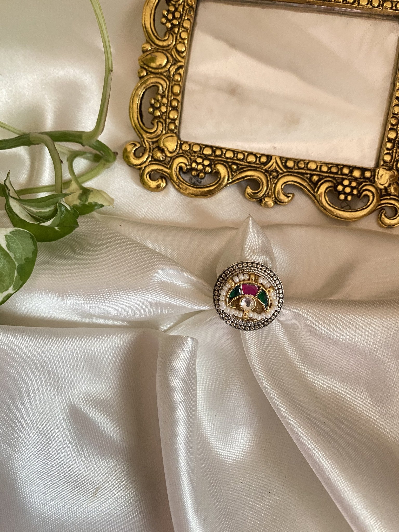 Namrata Ring - handcrafted brass jewellery by Aabhushan