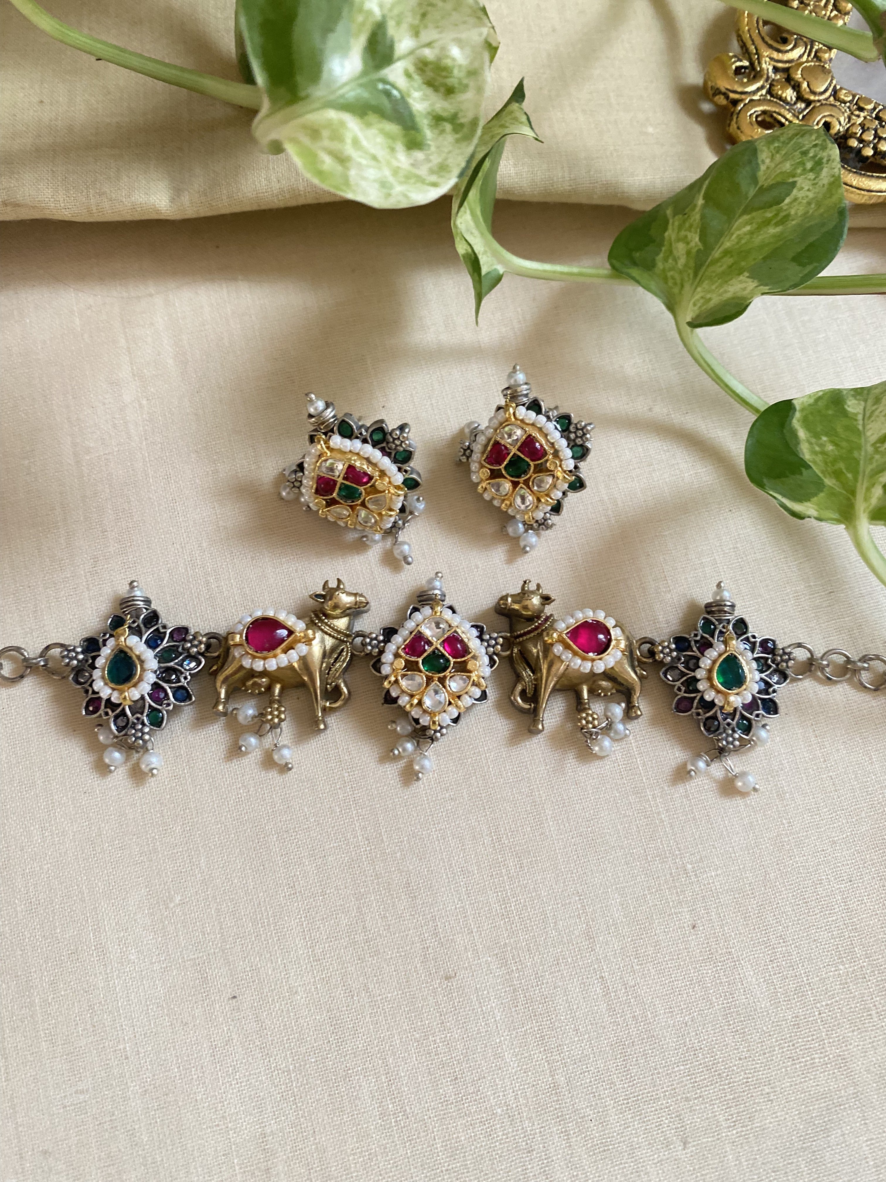 Nandi Choker - handcrafted traditional jewellery by Aabhushan Jewellery
