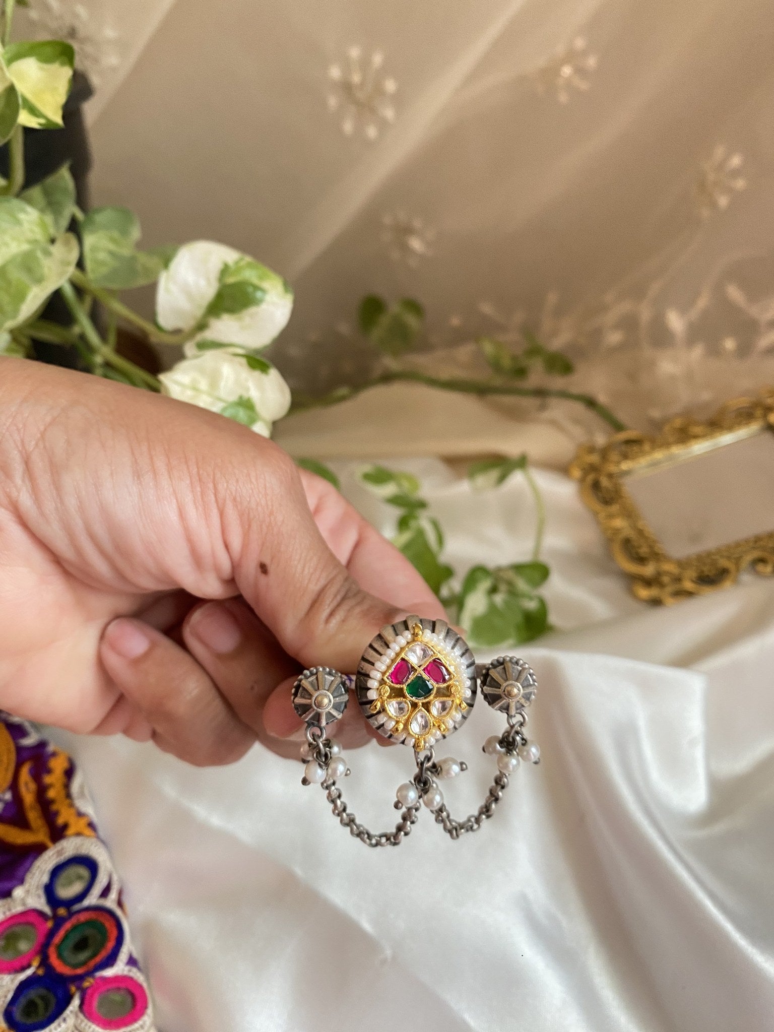 Nidhi Ring - handcrafted brass jewellery by Aabhushan