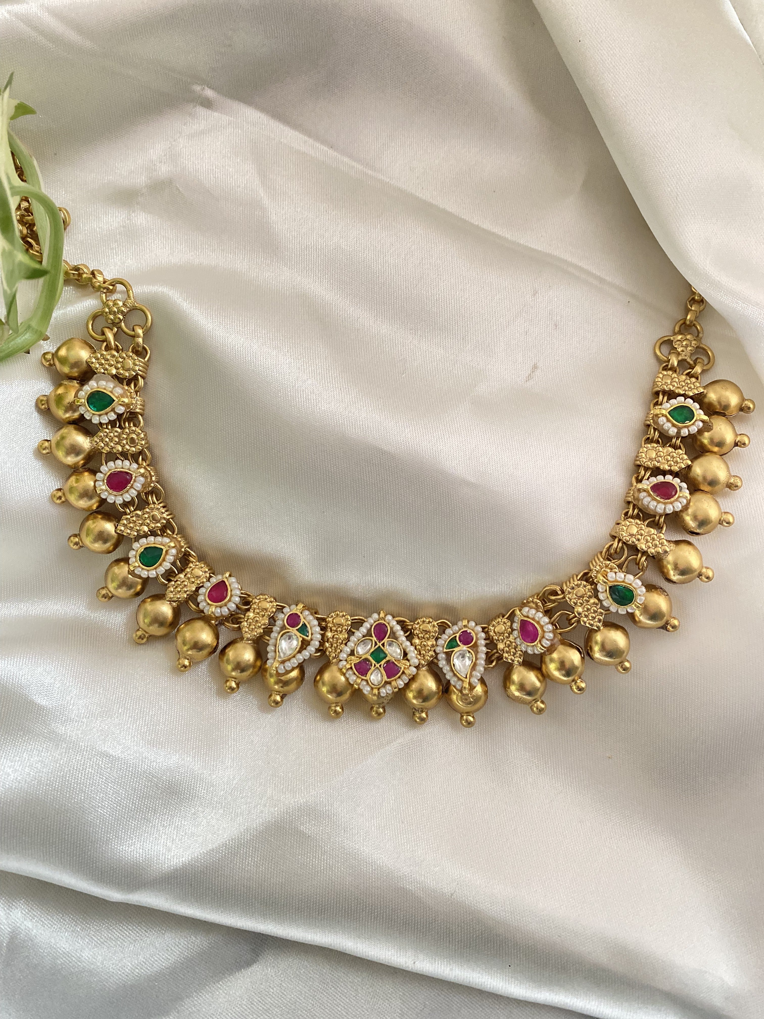 Nisha Gold Necklace - handcrafted traditional jewellery by Aabhushan Jewellery