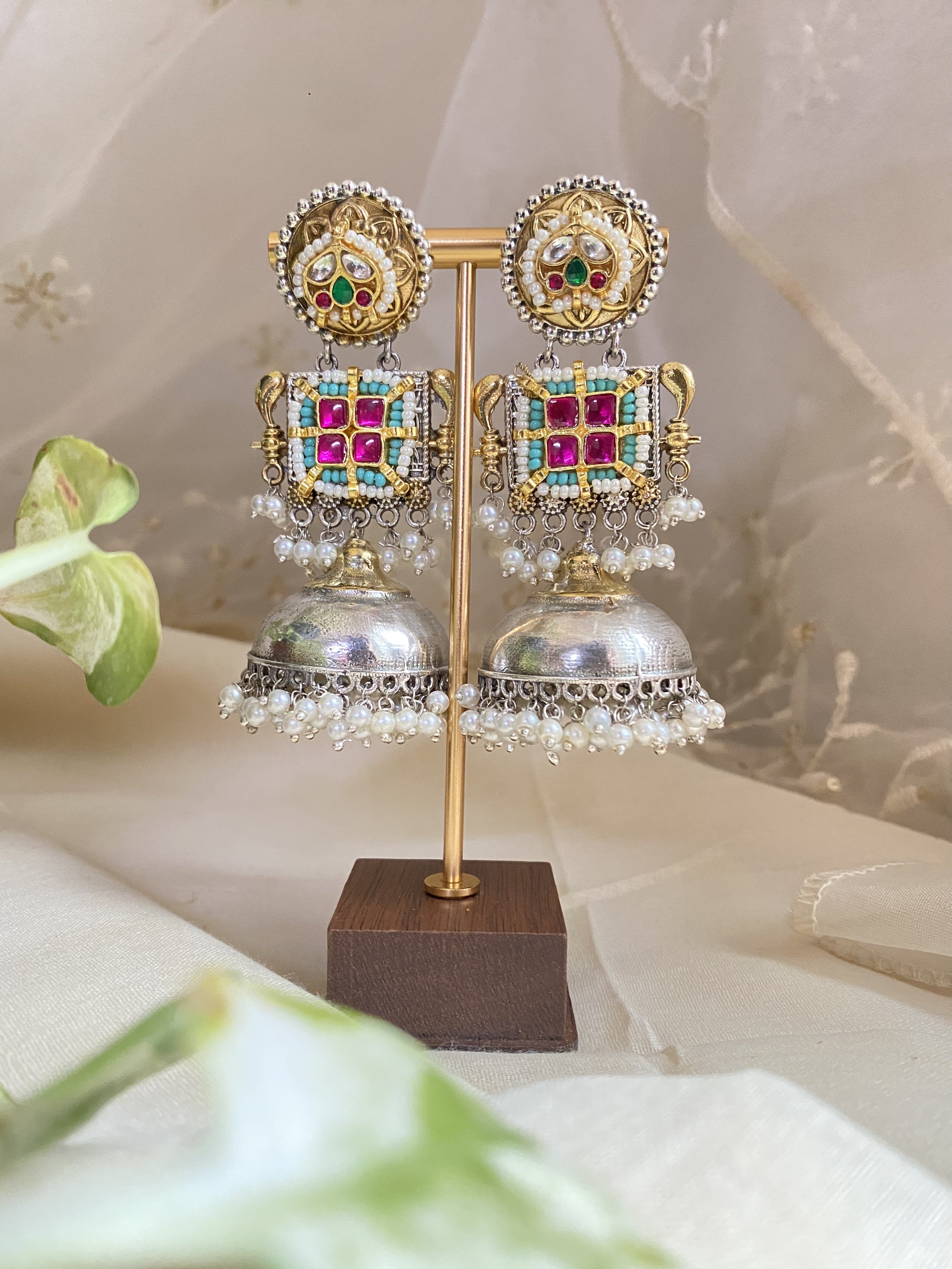 Nisha Jhumka - handcrafted traditional earrings by Aabhushan Jewellery