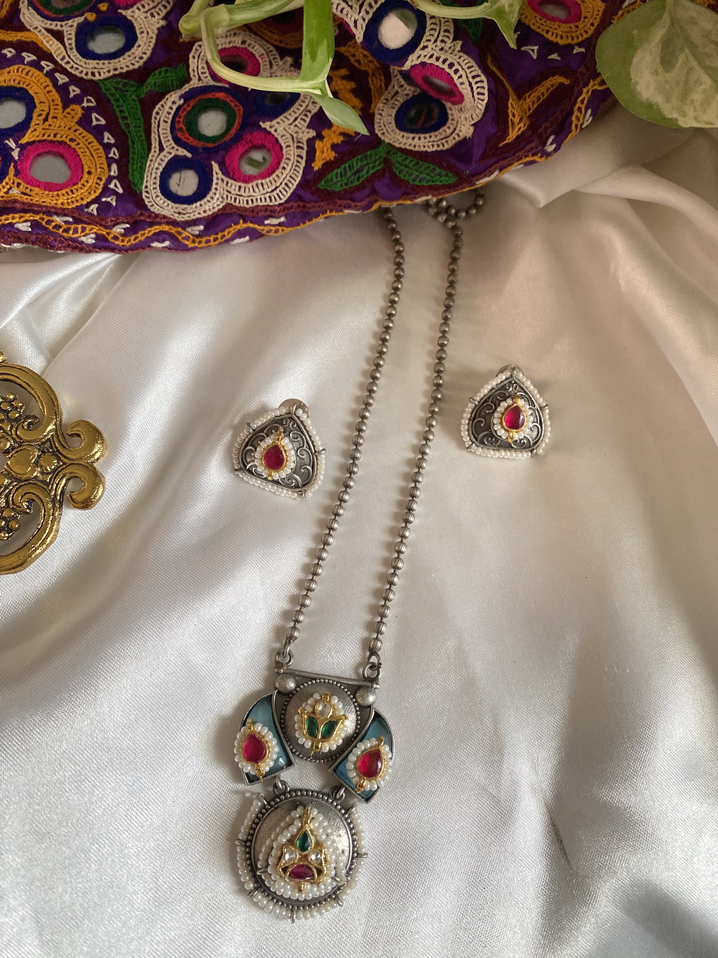Nishka Long Necklace - handcrafted traditional jewellery by Aabhushan Jewellery