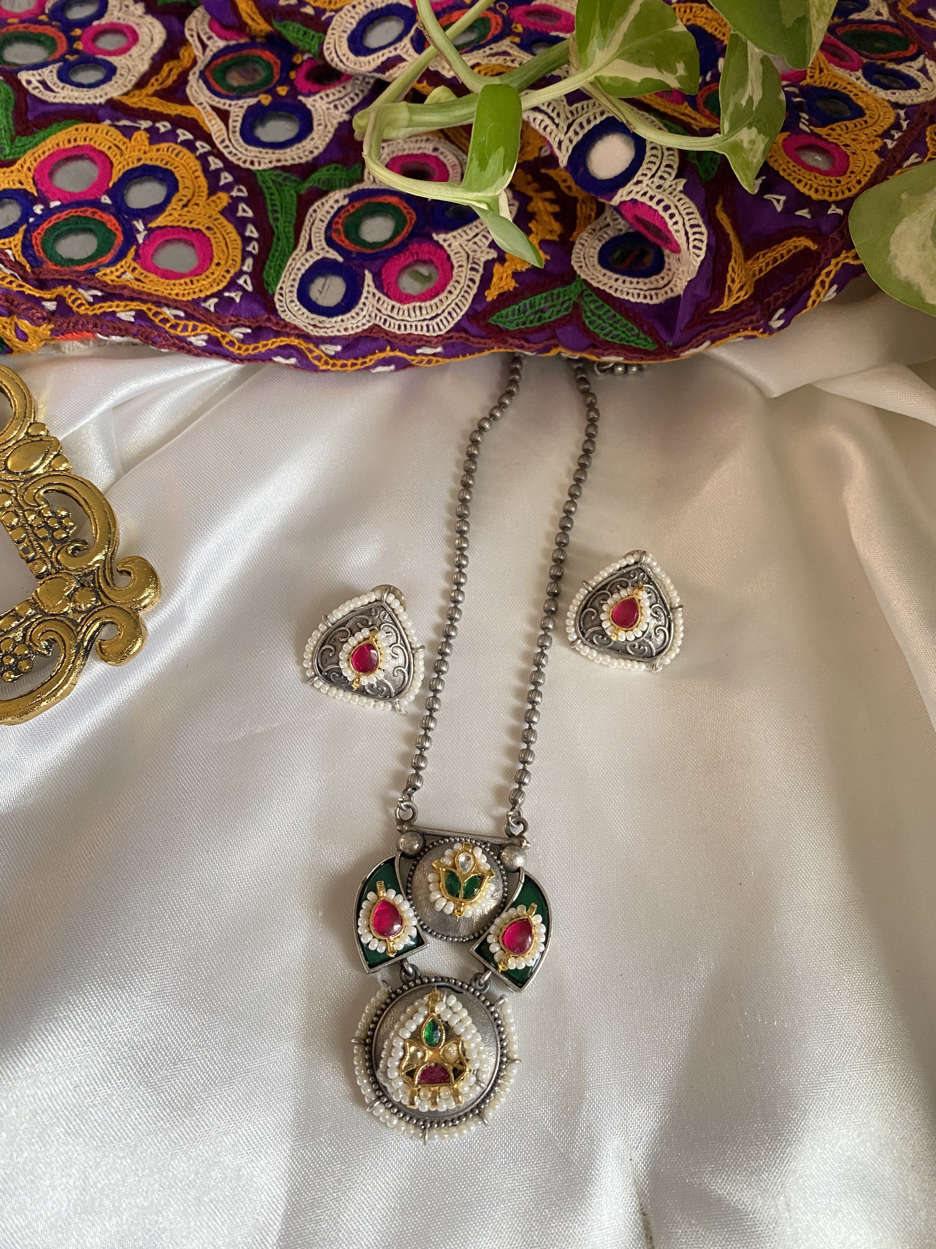 Nishka Long Necklace - handcrafted traditional jewellery by Aabhushan Jewellery