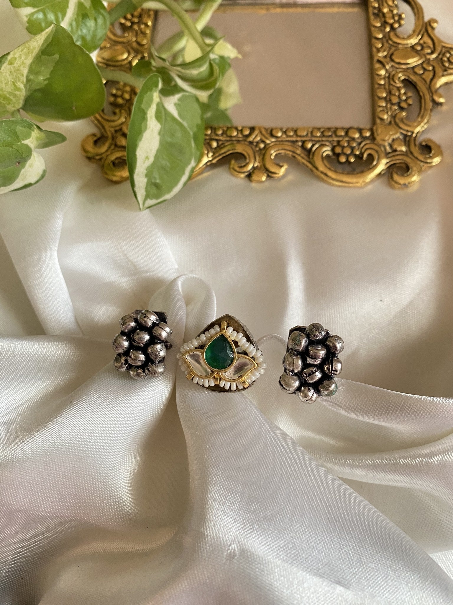 Parul Ring - handcrafted brass jewellery by Aabhushan