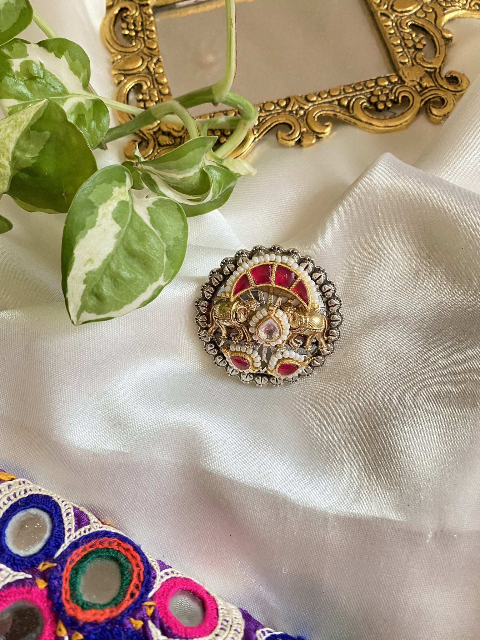 Radha Ring - handcrafted brass jewellery by Aabhushan