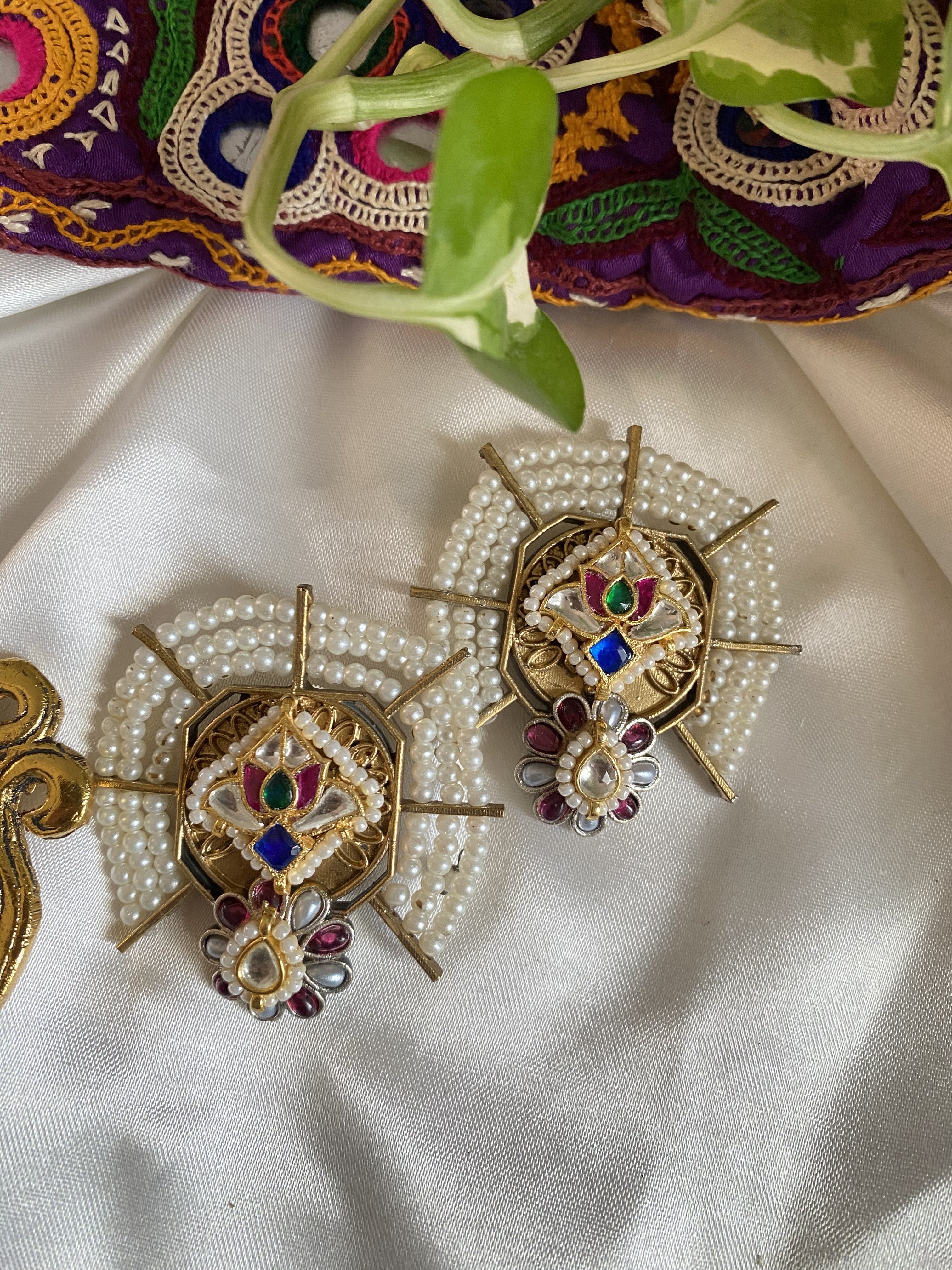 Radha Studs - handcrafted traditional earrings by Aabhushan Jewellery