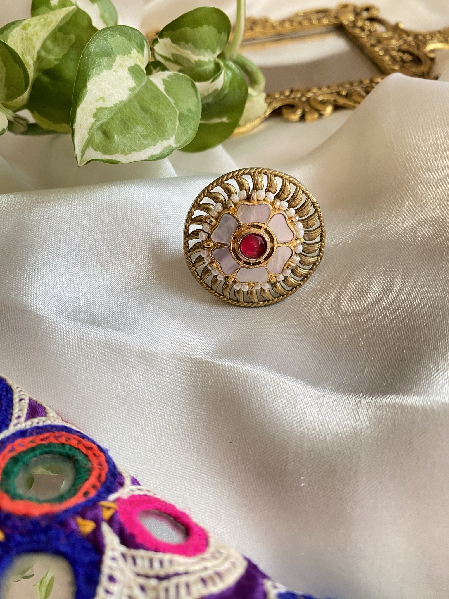 Revti Ring - handcrafted brass jewellery by Aabhushan