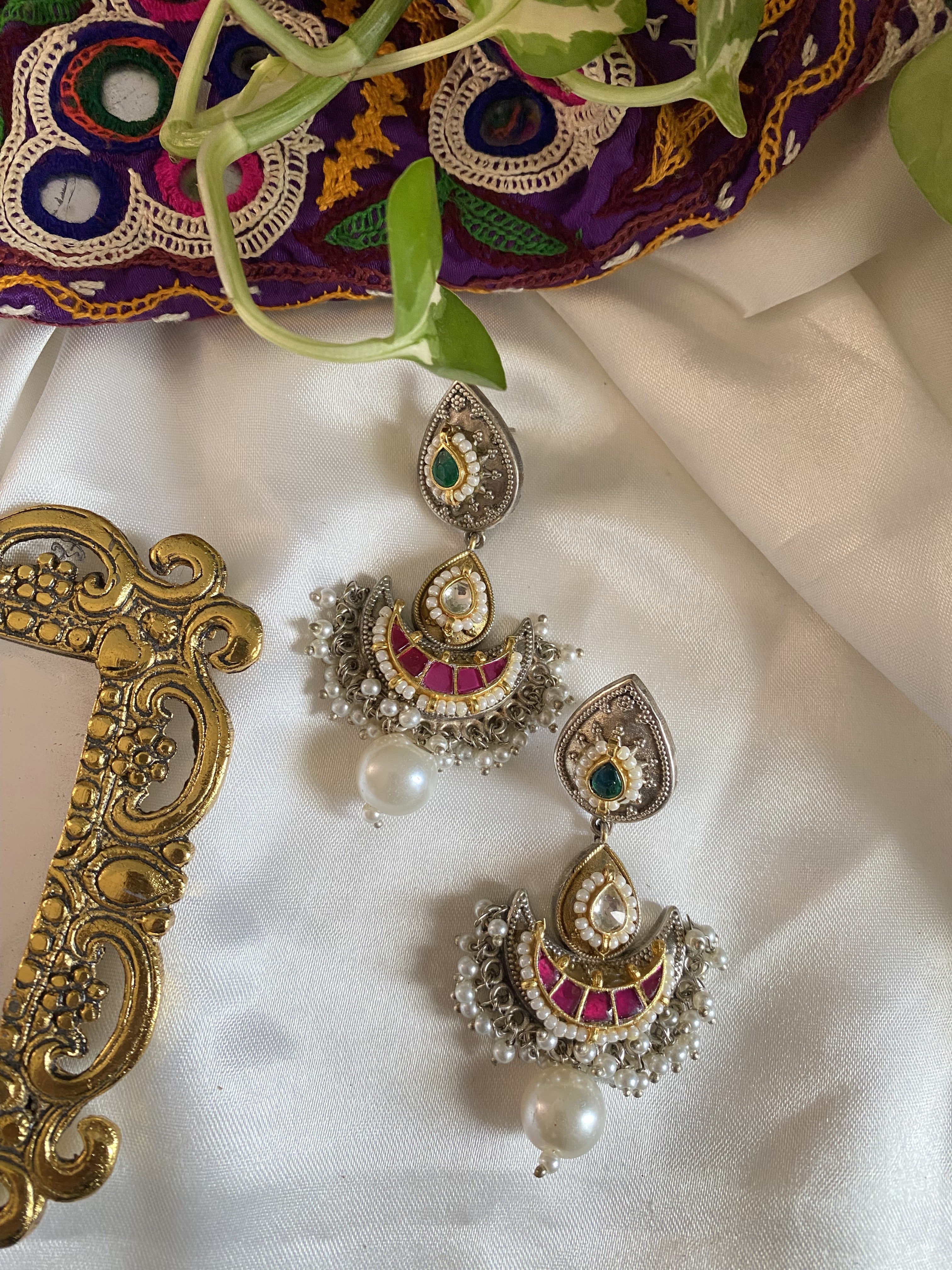 Shrishti Earrings - handcrafted traditional earrings by Aabhushan Jewellery