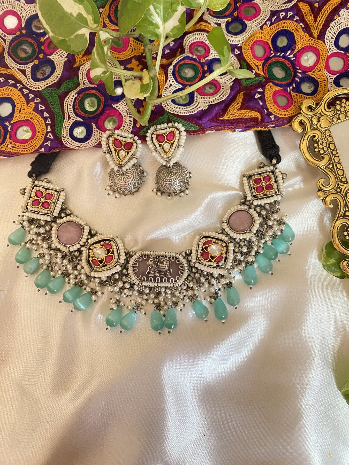 Shrushti Necklace - handcrafted traditional necklace by Aabhushan Jewellery