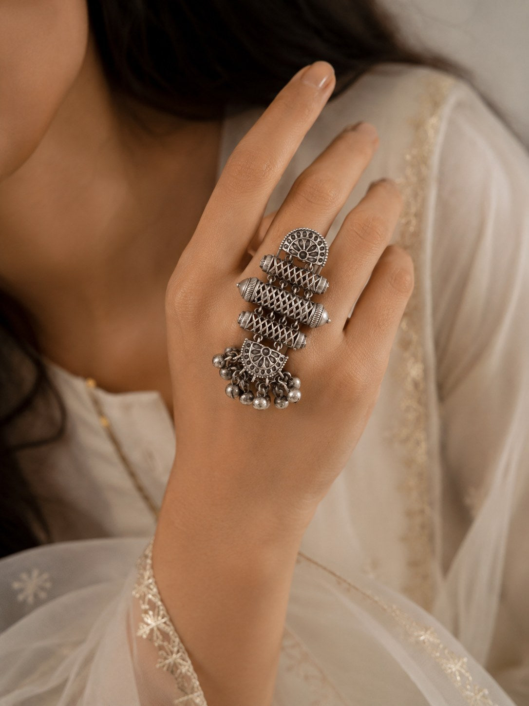 Sona Ring - handcrafted brass jewellery by Aabhushan