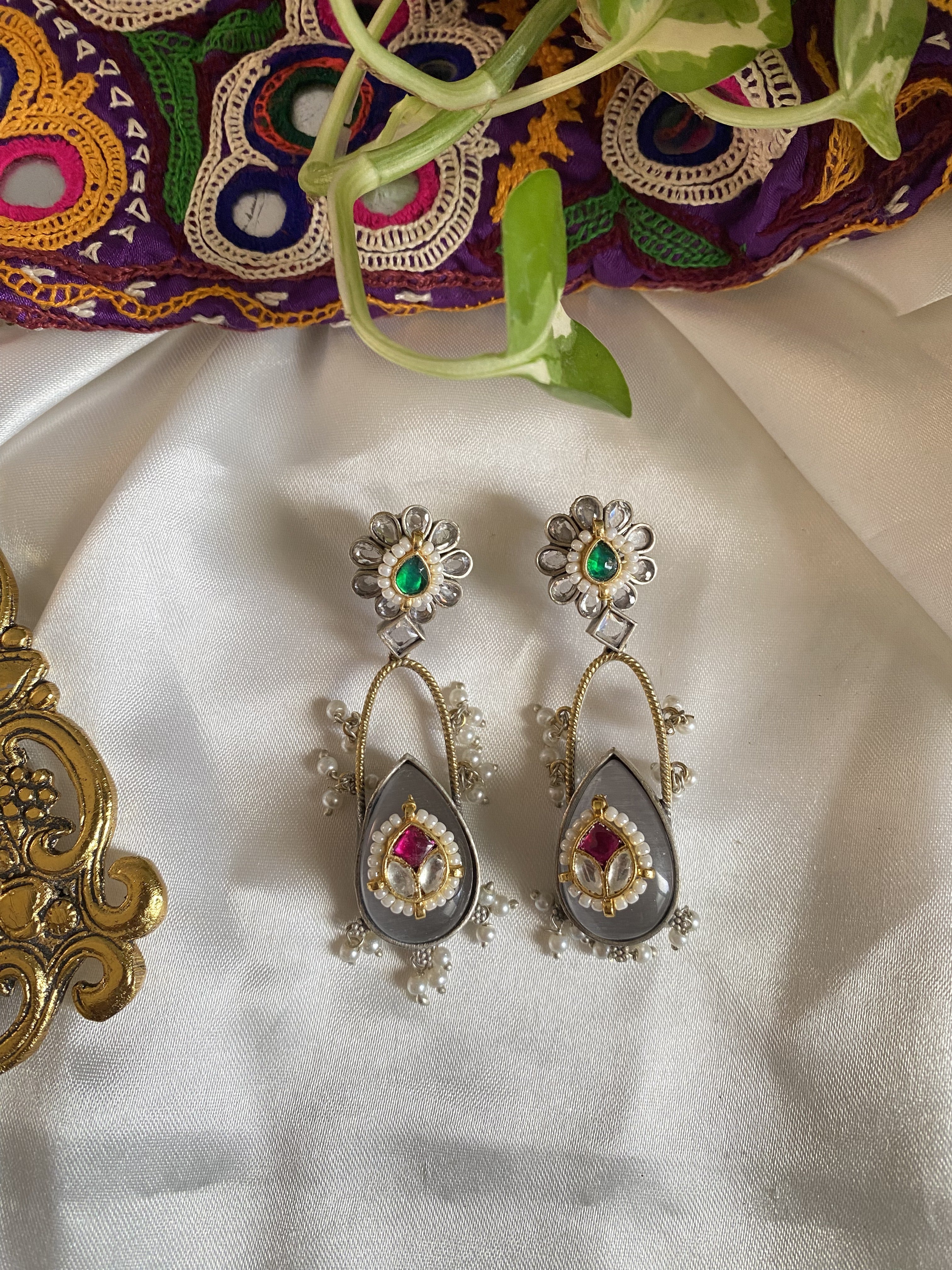 Sonam Danglers - handcrafted traditional earrings by Aabhushan Jewellery