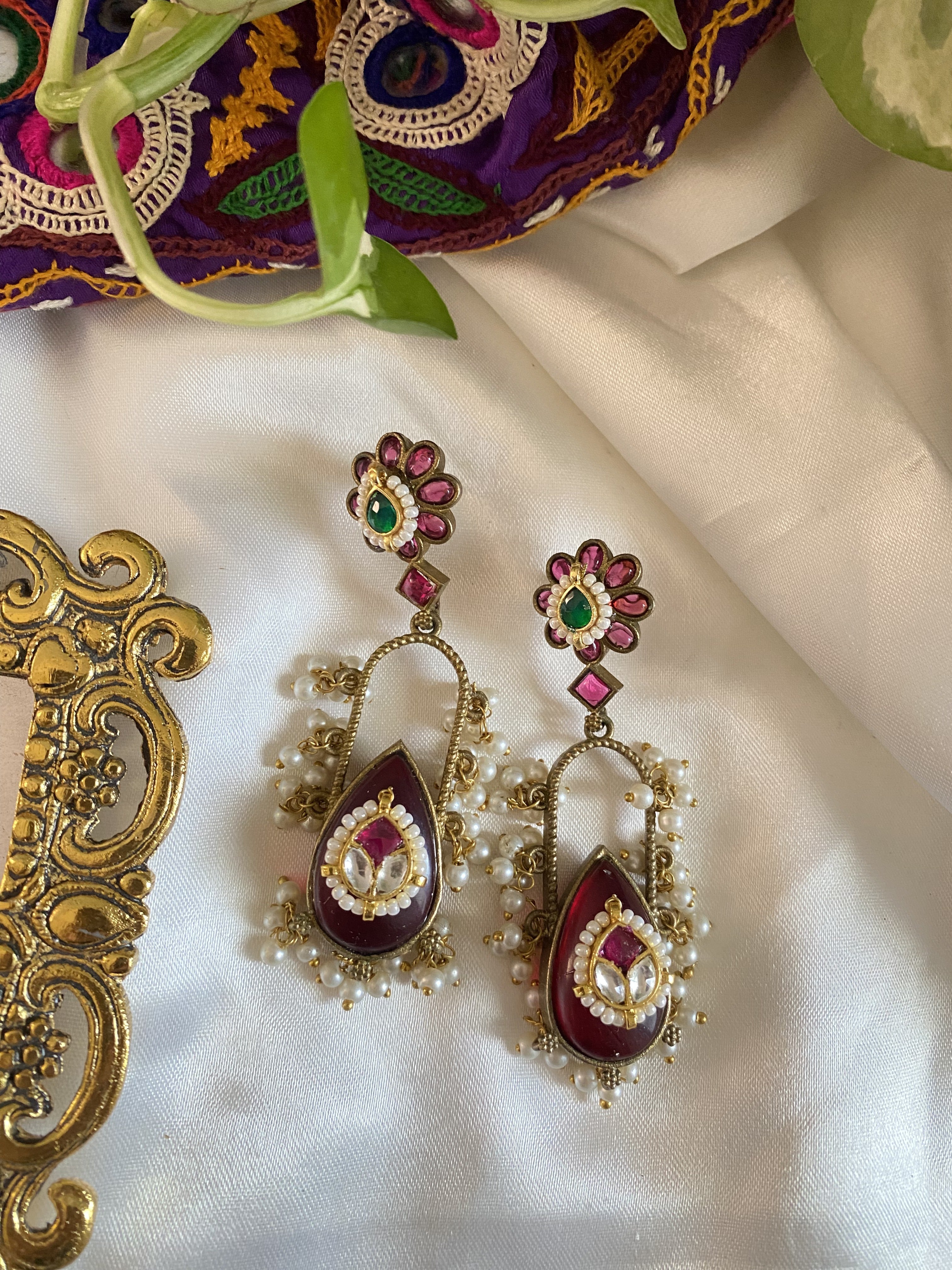 Sonam Danglers - handcrafted traditional earrings by Aabhushan Jewellery